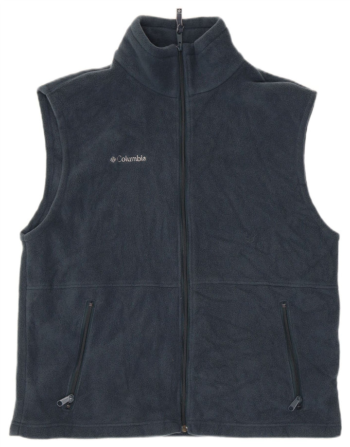 Gilet in pile da uomo Columbia UK 40 grande poliestere blu navy