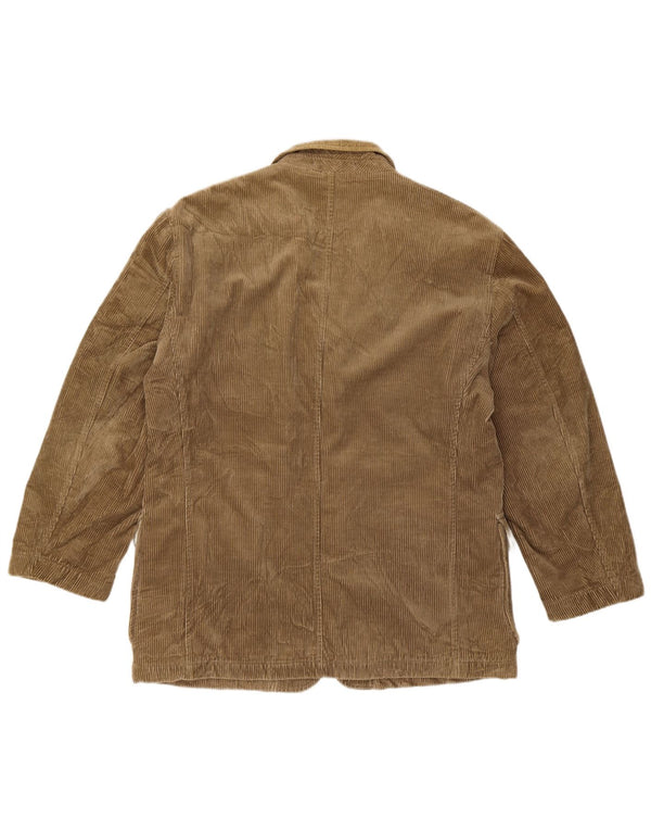 Giacca Uomo BENETTON in Velluto a Coste IT 50 Large in Cotone Beige