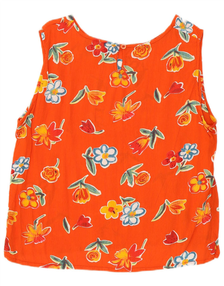 Canotta da donna Amaranto UK 14 Grande viscosa floreale arancione