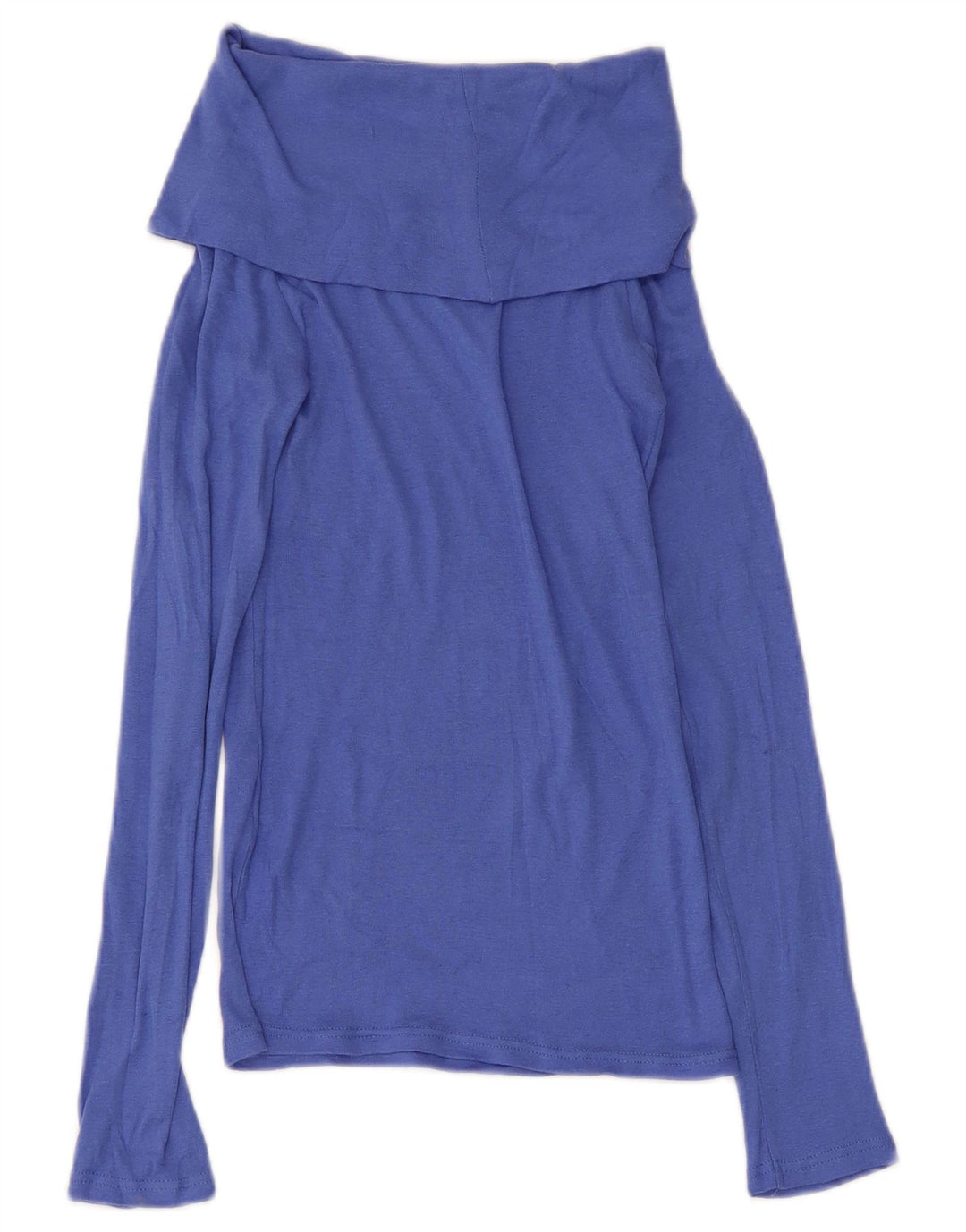Top Zara da donna a collo alto a maniche lunghe UK 8 piccolo blu