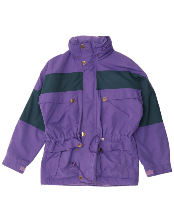 Giacca da sci con cappuccio vestibilità ampia da uomo Vaude UK 38 Blocco colore viola medio