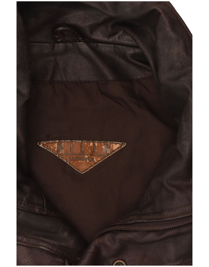 Giacca in pelle da uomo Milan UK 40 grande marrone