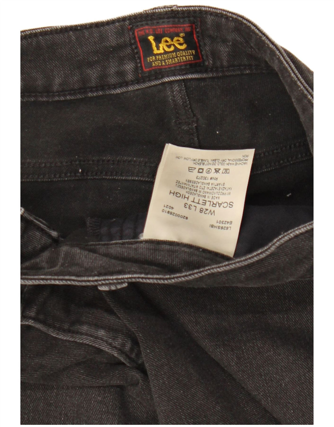 Jeans skinny alti Scarlett da donna LEE W28 L33 cotone nero