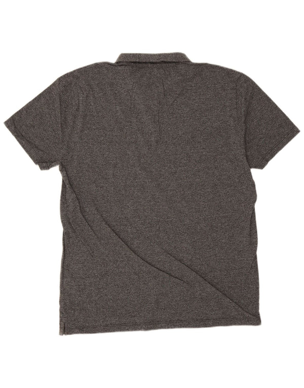 Polo da uomo Reiss grande in cotone chiazzato grigio