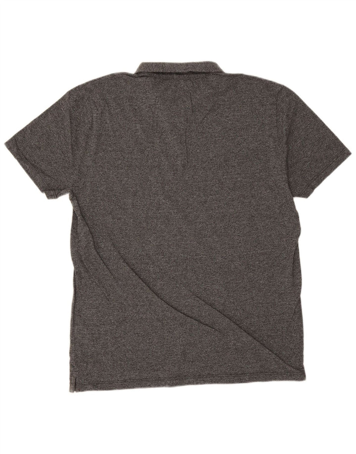 Polo da uomo Reiss grande in cotone chiazzato grigio