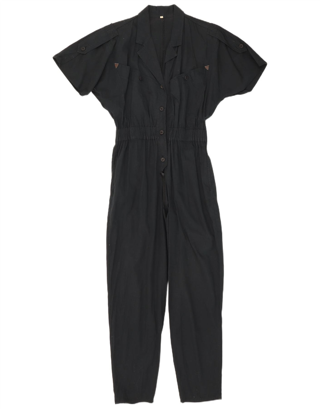 Tuta vintage da donna IT 42 media in cotone blu navy