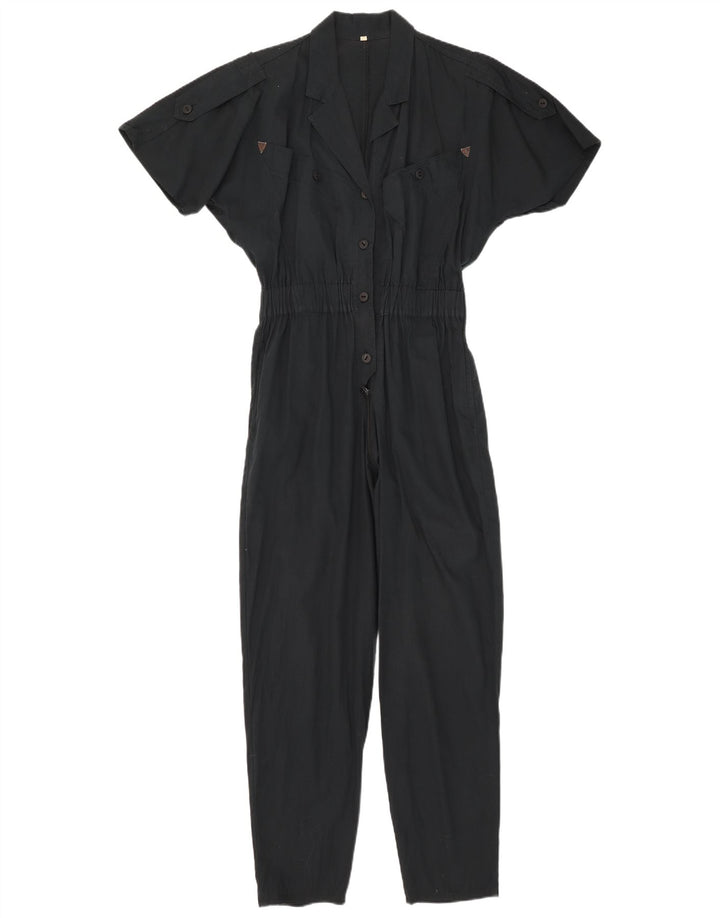 Tuta vintage da donna IT 42 media in cotone blu navy