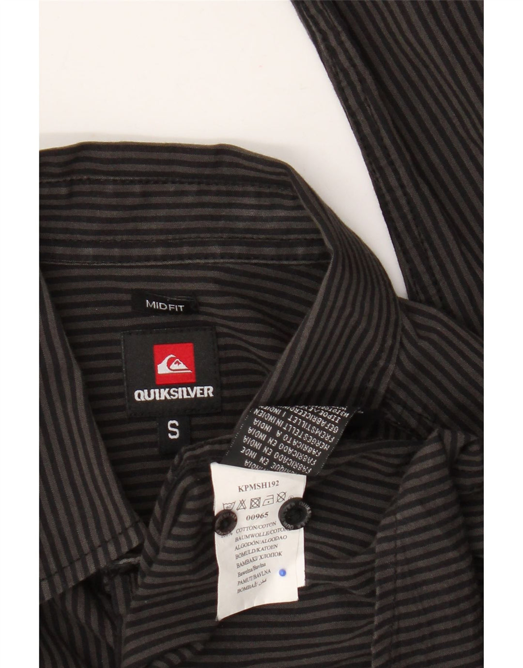 Camicia Quiksilver da uomo a vestibilità media, piccola, in cotone a righe grigie