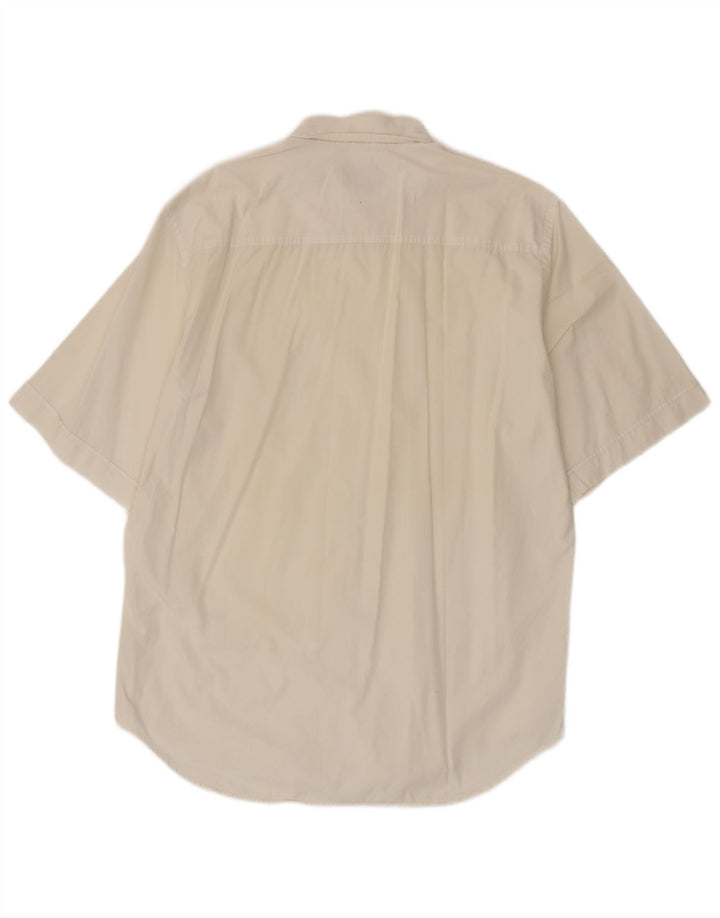 Camicia a maniche corte da uomo Marlboro Classics XL in cotone beige