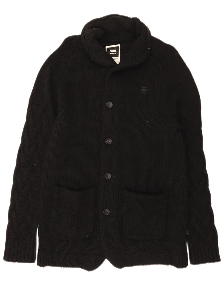 Maglione cardigan da uomo G-Star in lana nera media