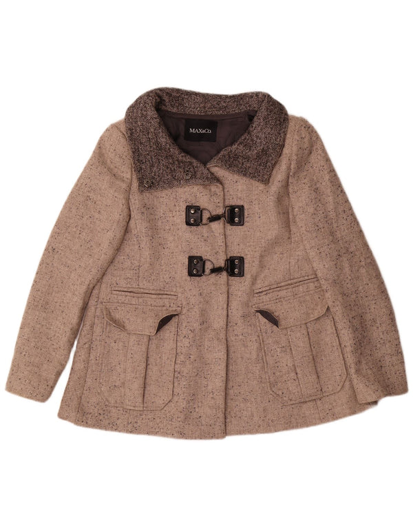 Max & Co. Soprabito corto oversize da donna UK 6 XS Lana screziata beige