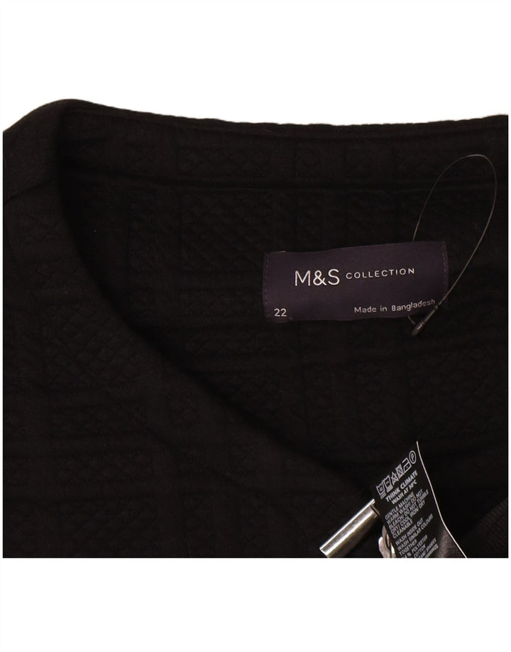Giacca blazer con zip intera da donna Marks & Spencer UK 22 3XL a quadri neri