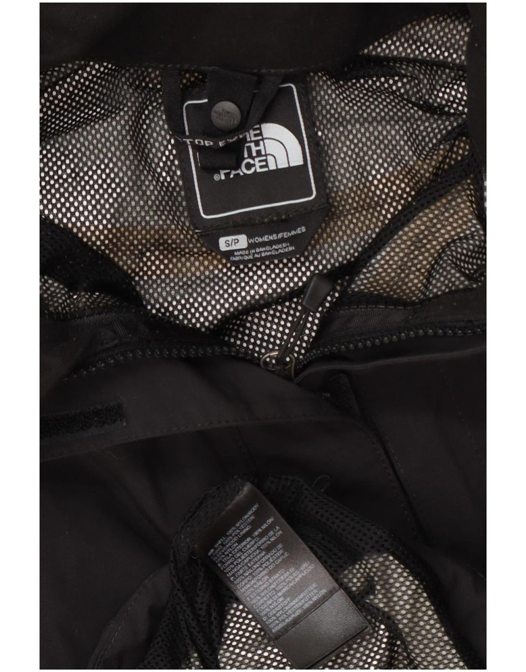 Giacca antipioggia con cappuccio da donna The North Face UK 10 Small Nylon nero