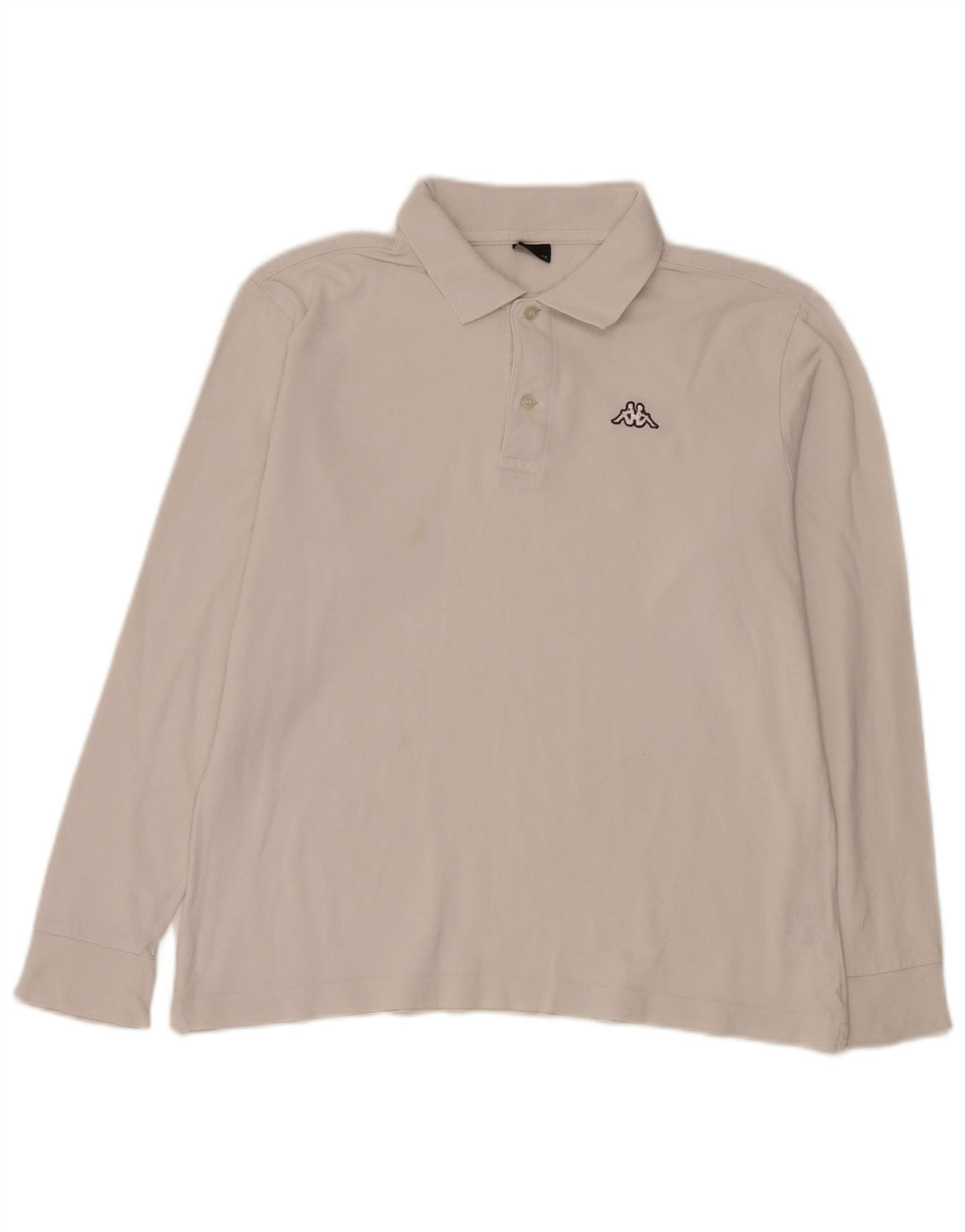 Polo Kappa Uomo Manica Lunga Cotone Bianco Medio