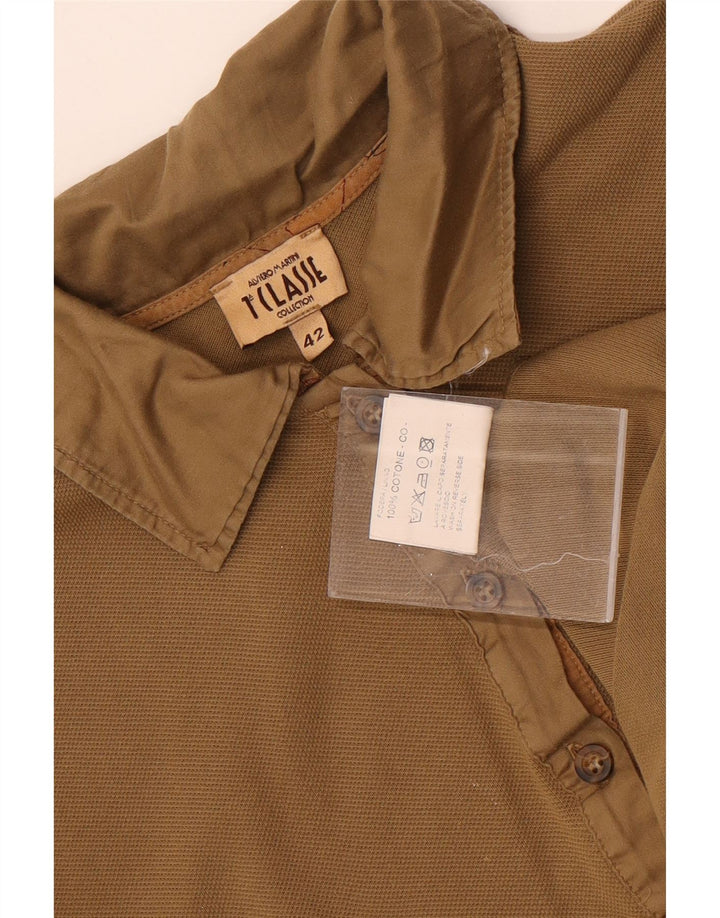 Polo Donna ALVIERO MARTINI IT 42 Medium Kaki Check Cotone