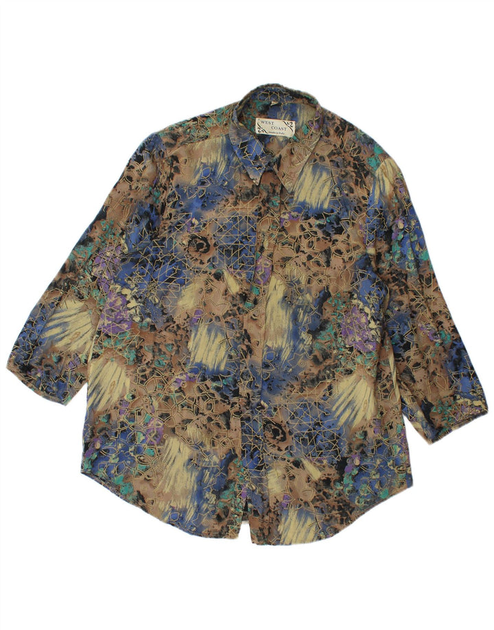 Camicia a maniche a 3/4 da uomo della West Coast XL multicolore geometrica