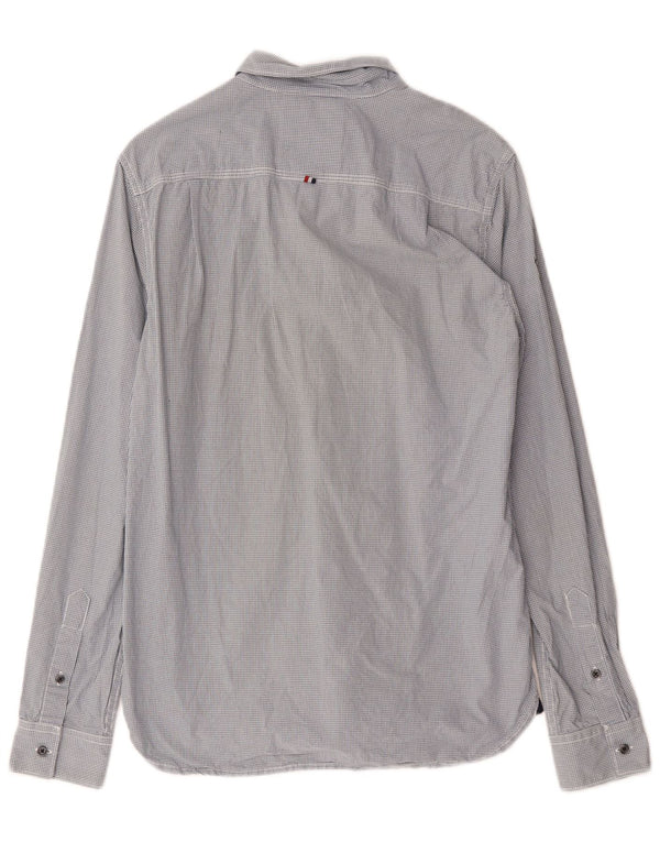 Camicia da uomo Superdry in cotone a quadretti blu medio