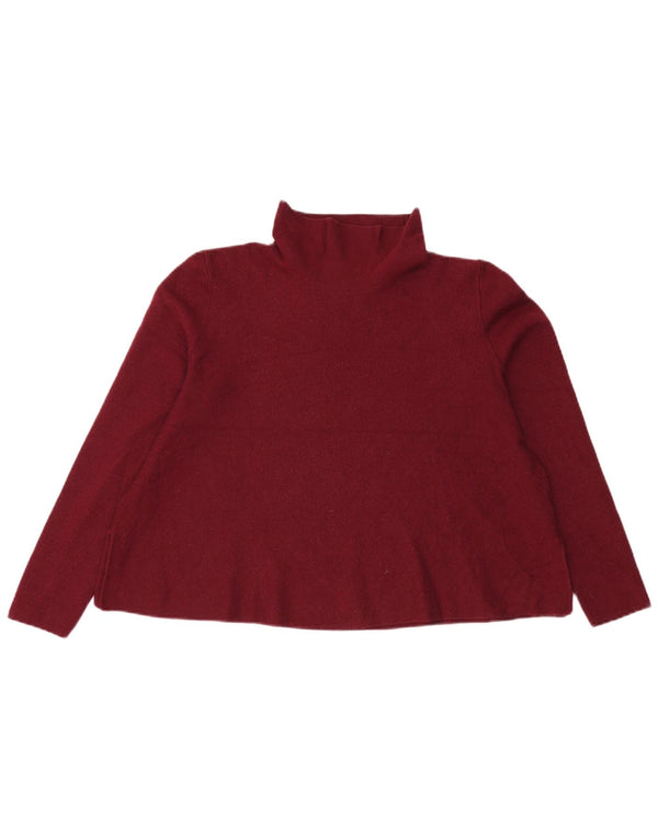 Maglione da donna corto con collo alto Cos da donna UK 14 Lana bordeaux medio