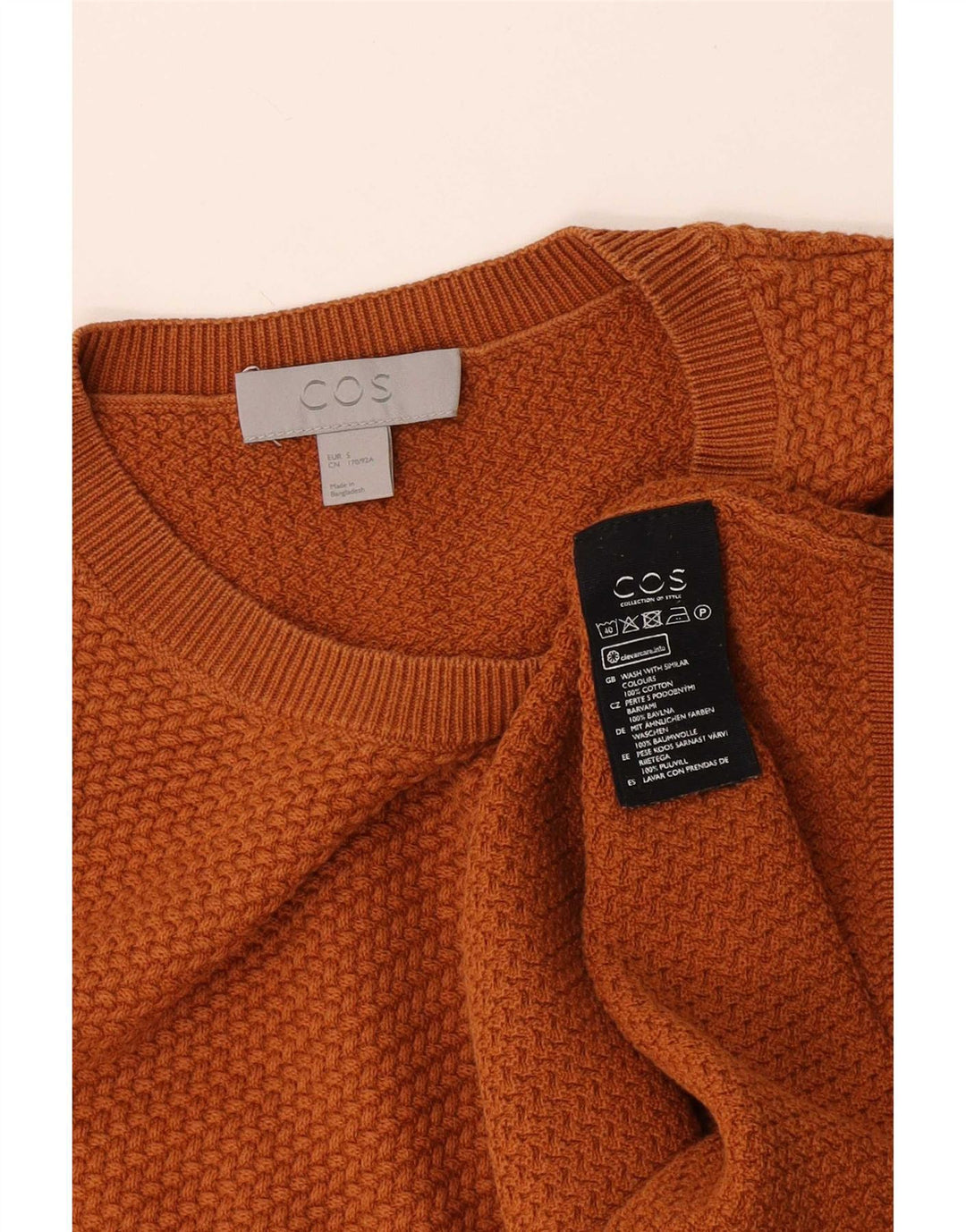 Cos Uomo Maglione Girocollo Maglione Piccolo Cotone Arancione