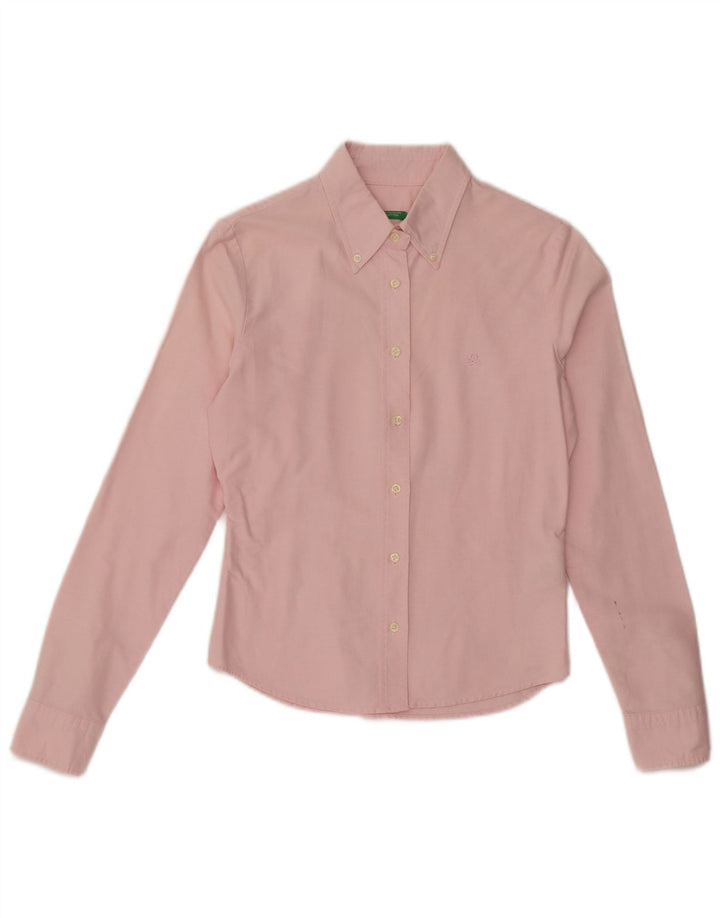 Camicia Benetton Donna UK 10 Small Rosa Cotone