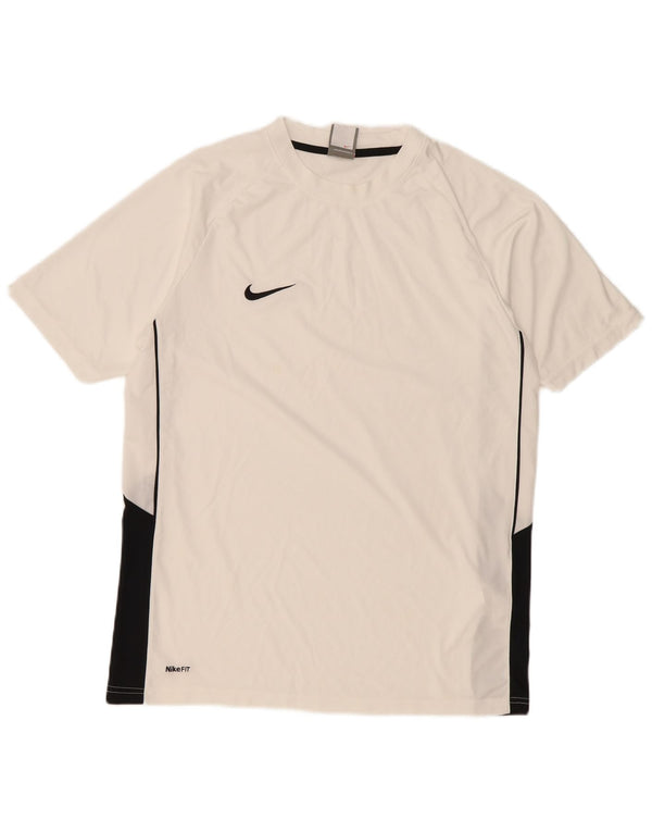 T-shirt da uomo Nike Top UK 39/41 poliestere color block bianco medio