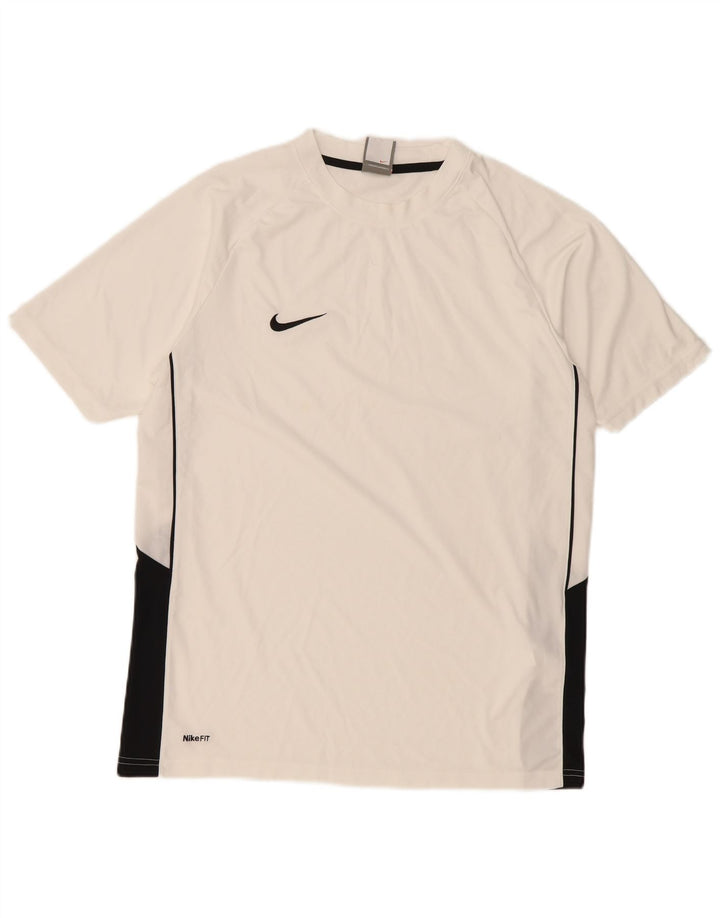 T-shirt da uomo Nike Top UK 39/41 poliestere color block bianco medio