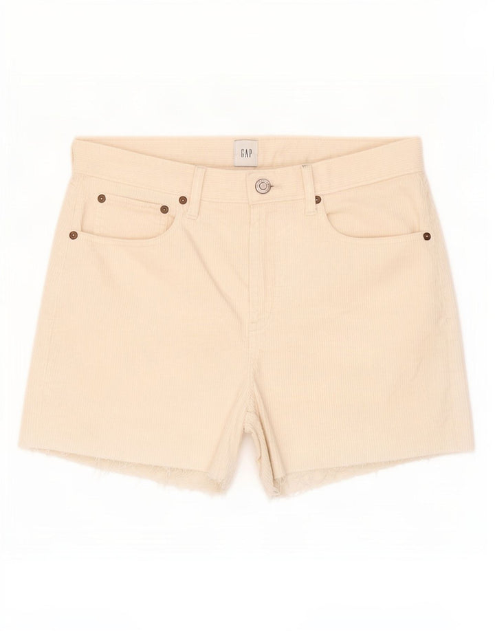 Pantaloncini di velluto a coste da donna Gap medi W28 in cotone bianco sporco