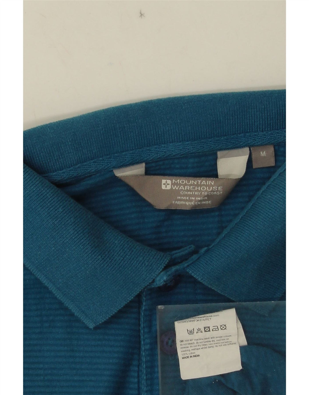 Polo da uomo Mountain Warehouse in cotone gessato blu medio