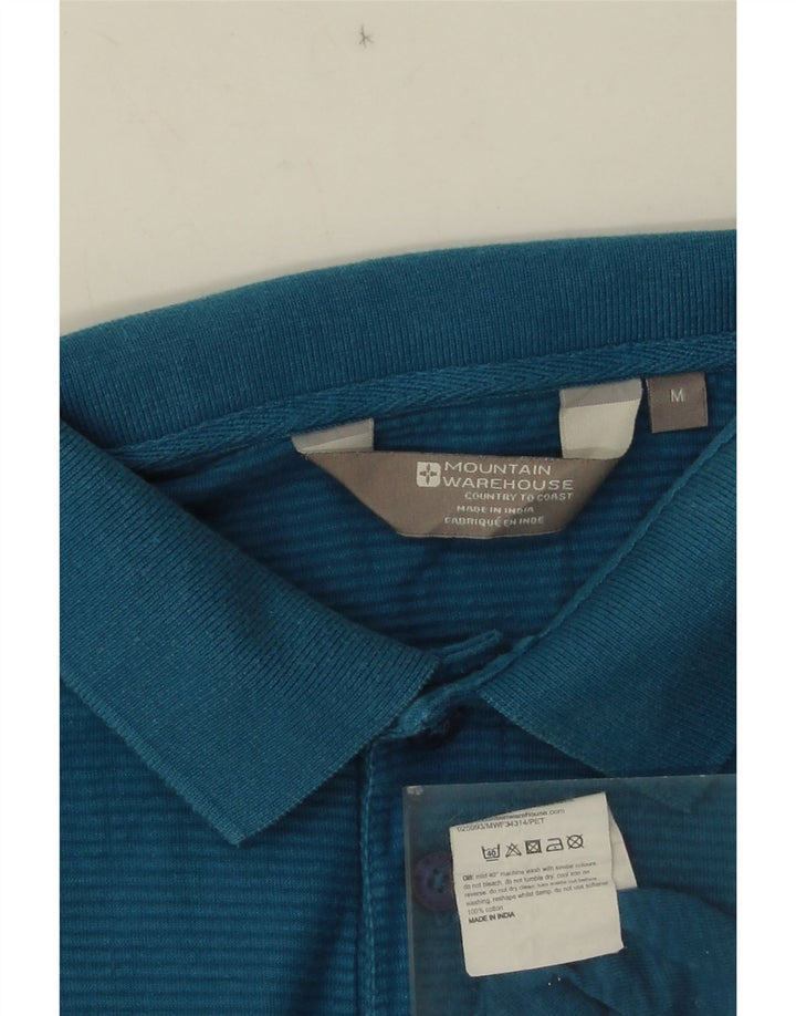 Polo da uomo Mountain Warehouse in cotone gessato blu medio
