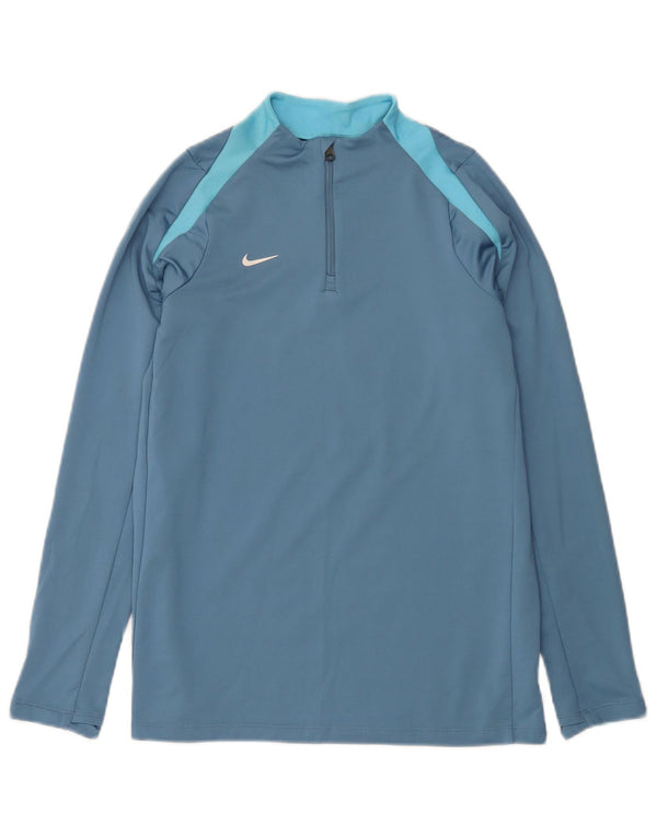 Top della tuta pullover Nike da ragazzo Dri Fit Slim con zip e collo 13-14 anni XL Blu