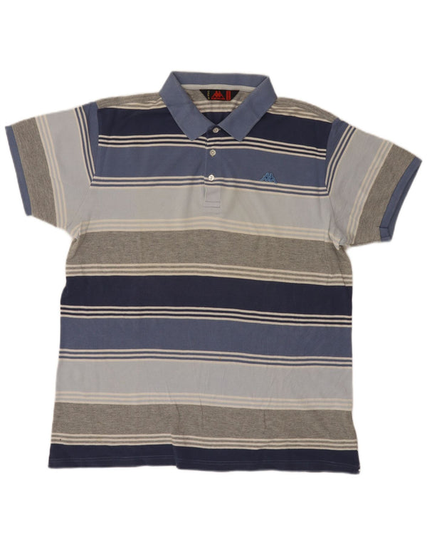 Polo Kappa Uomo 2XL Cotone Rigato Blu