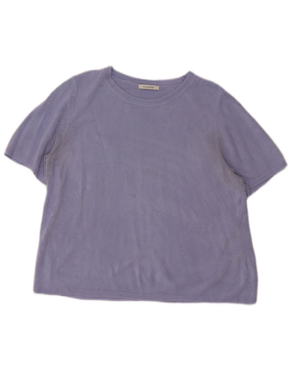 Maglione maglione girocollo da donna Marks & Spencer UK 18 XL Viola