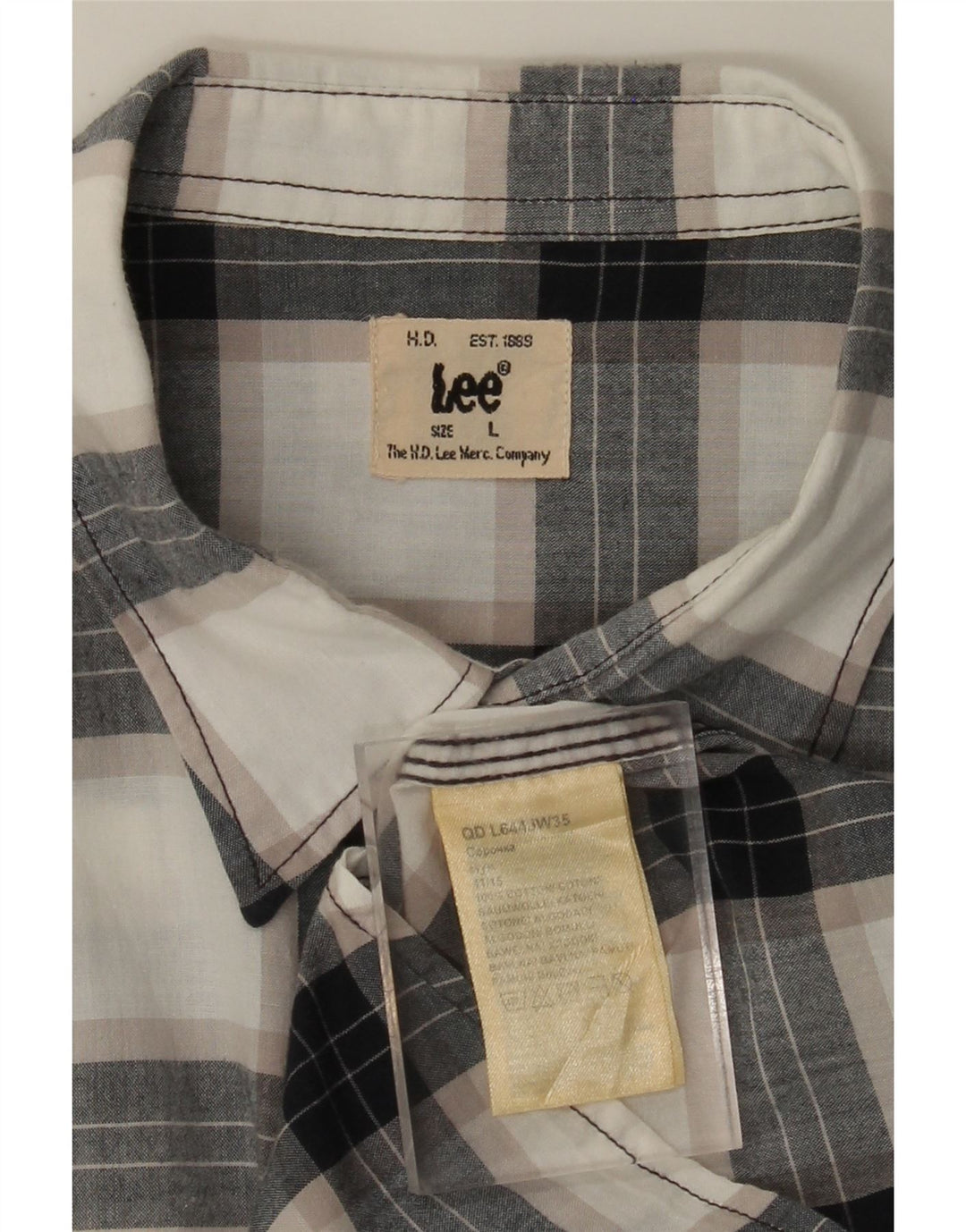 Camicia da uomo LEE in cotone a quadri neri grandi