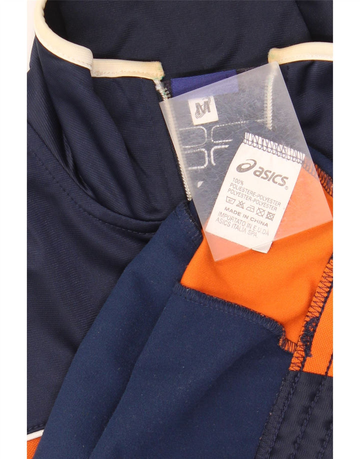 Giacca da ginnastica ASICS da uomo, in poliestere color block medio blu navy
