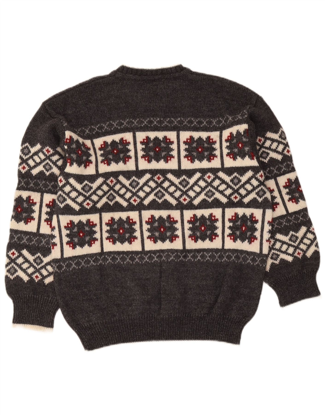 Maglione maglione girocollo da uomo Sevres IT 48 Grigio medio geometrico