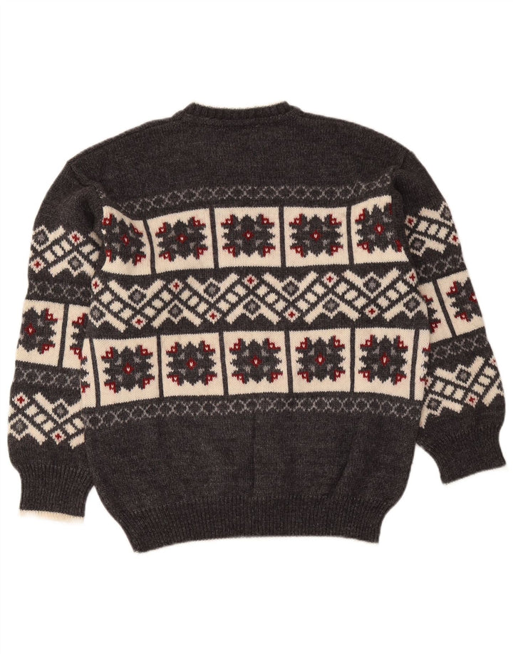 Maglione maglione girocollo da uomo Sevres IT 48 Grigio medio geometrico