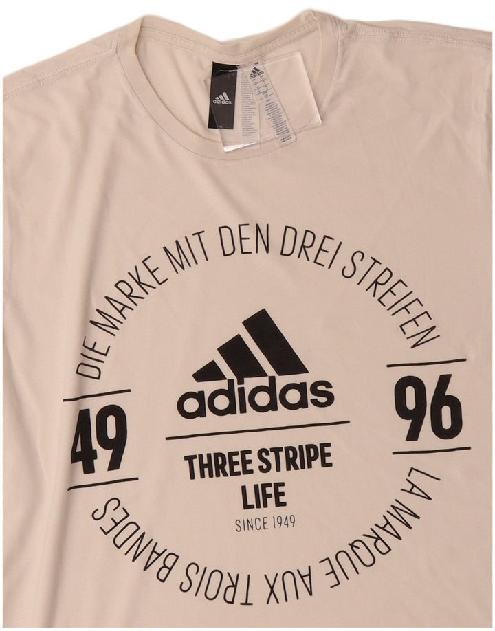T-shirt grafica da uomo ADIDAS Top grande in cotone bianco