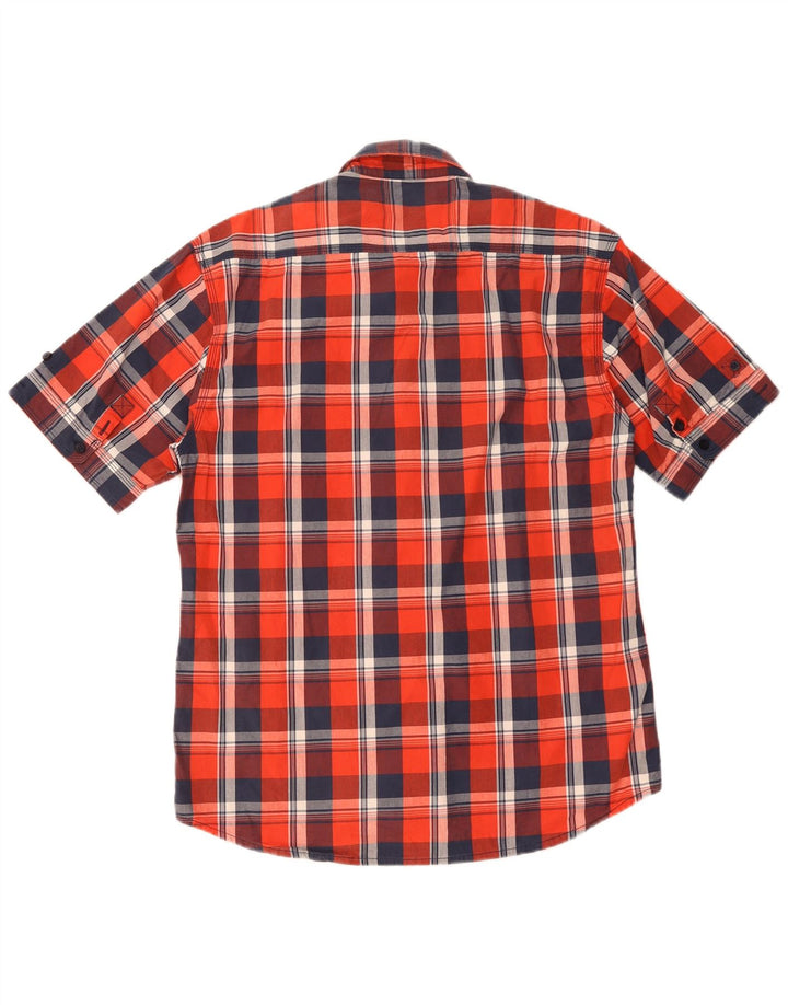 JACK & JONES Camicia a maniche corte da uomo XL in cotone a quadri rossi