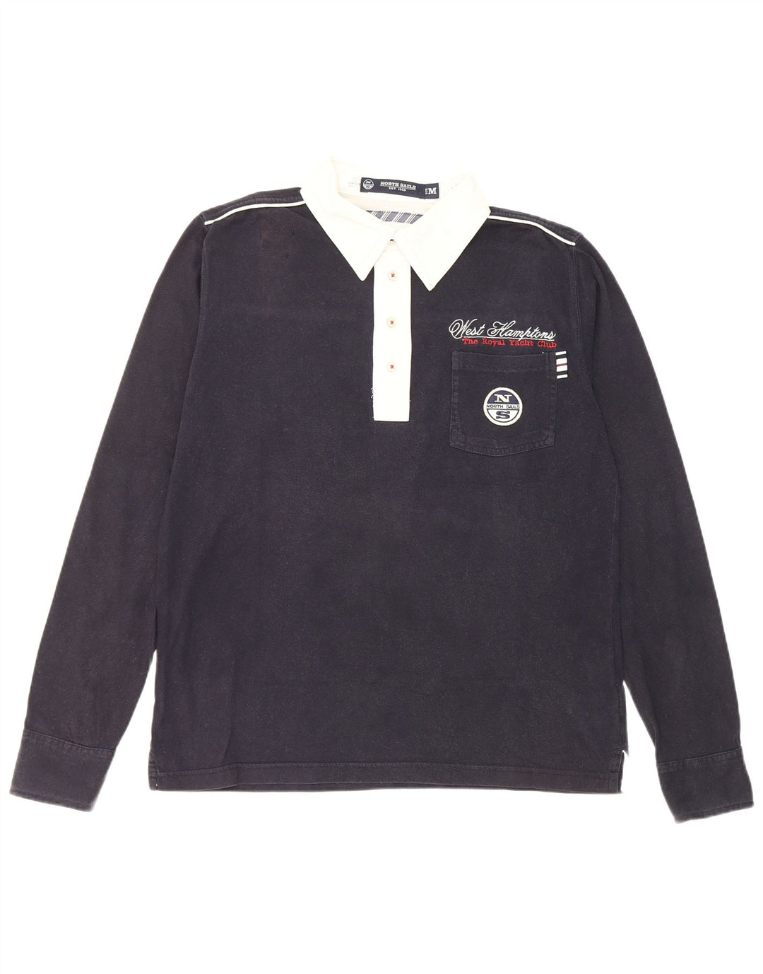 Polo da rugby grafica da uomo North Sails a blocchi di colore blu navy medio