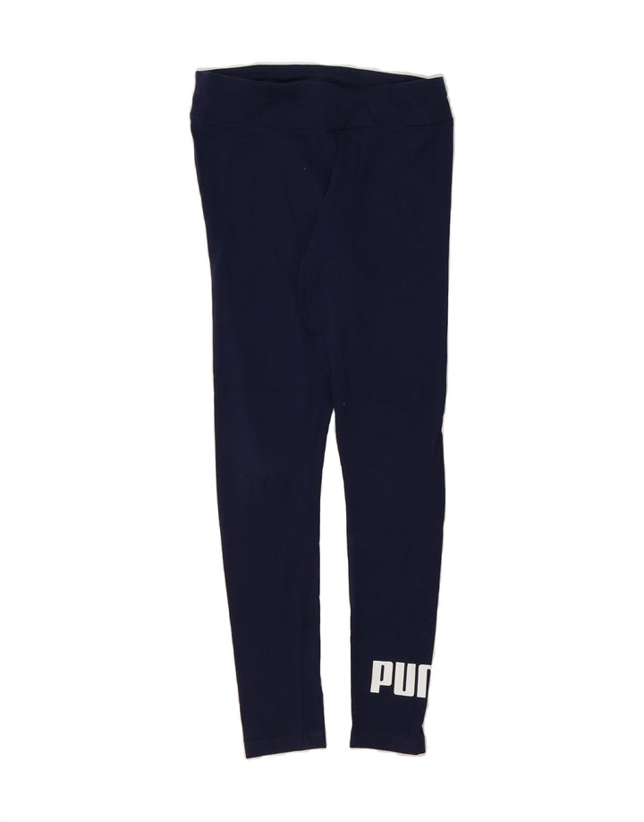 PUMA Womens Graphic Leggings UK 8 Small Navy Blue Vintage Puma and Second-Hand Puma from Messina Hembry 