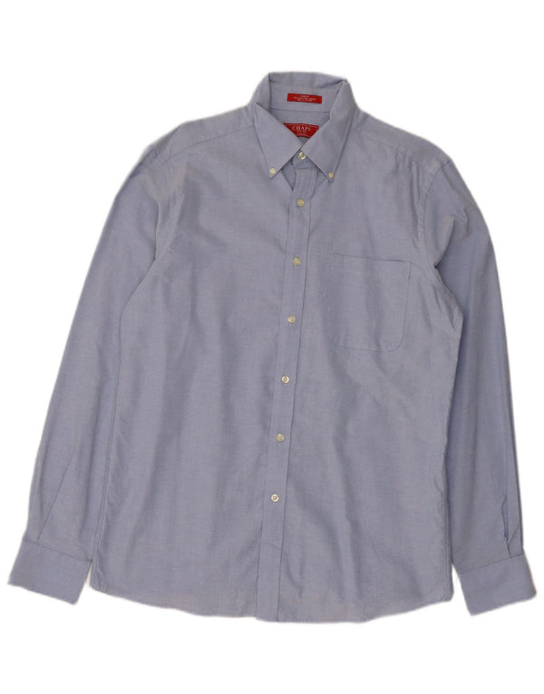 Camicia slim fit da uomo Chaps taglia 15 1/2 cotone blu medio