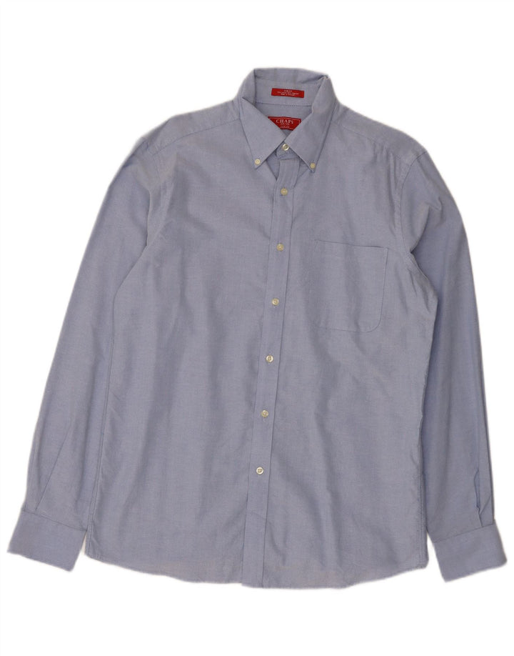 Camicia slim fit da uomo Chaps taglia 15 1/2 cotone blu medio