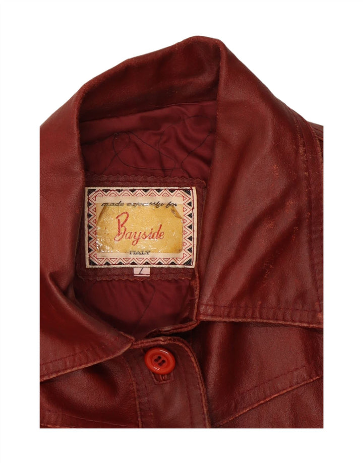 Giacca in pelle da donna Bayside UK 14 Grande pelle bordeaux