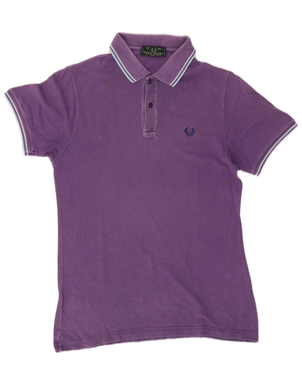 Polo da uomo FRED PERRY in cotone a righe viola medio