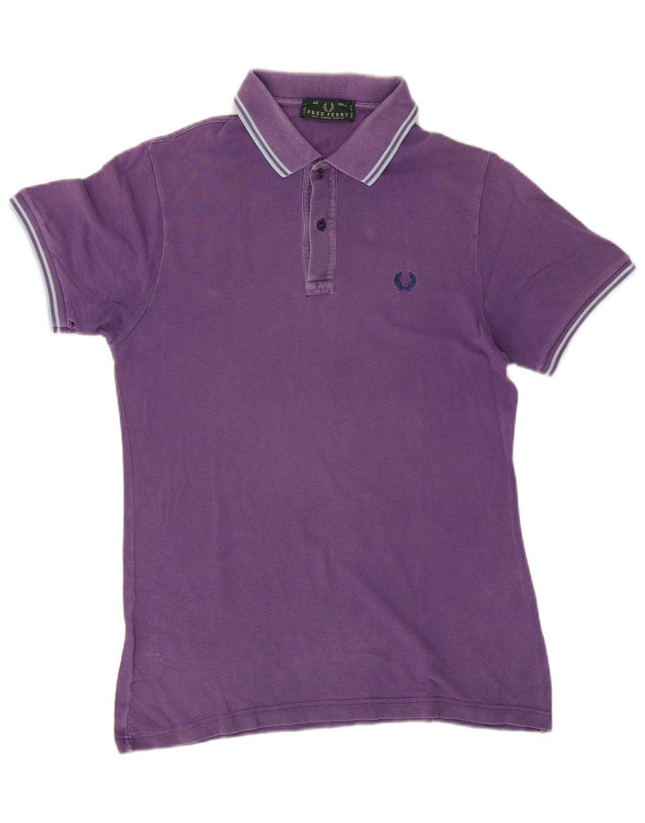 Polo da uomo FRED PERRY in cotone a righe viola medio