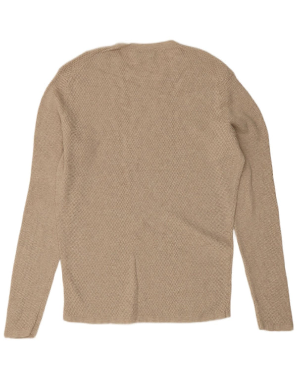 Maglione maglione girocollo da uomo Massimo Dutti in cotone beige medio