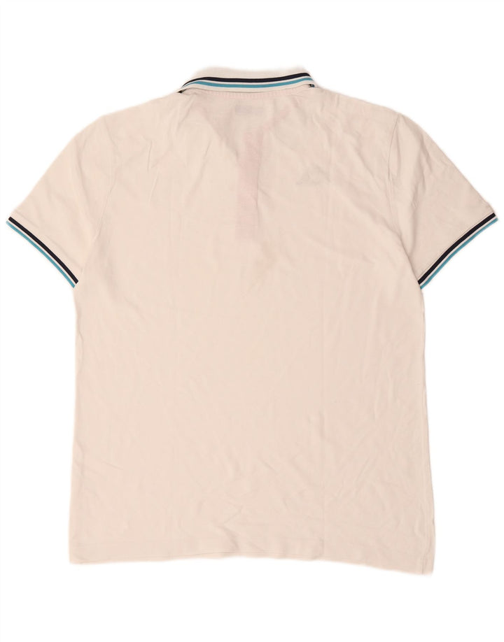 Polo Kappa Uomo Large Bianca In Cotone