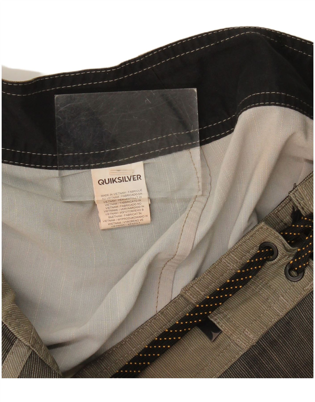 Pantaloncini da bagno da uomo Quiksilver grandi in poliestere a righe grigie