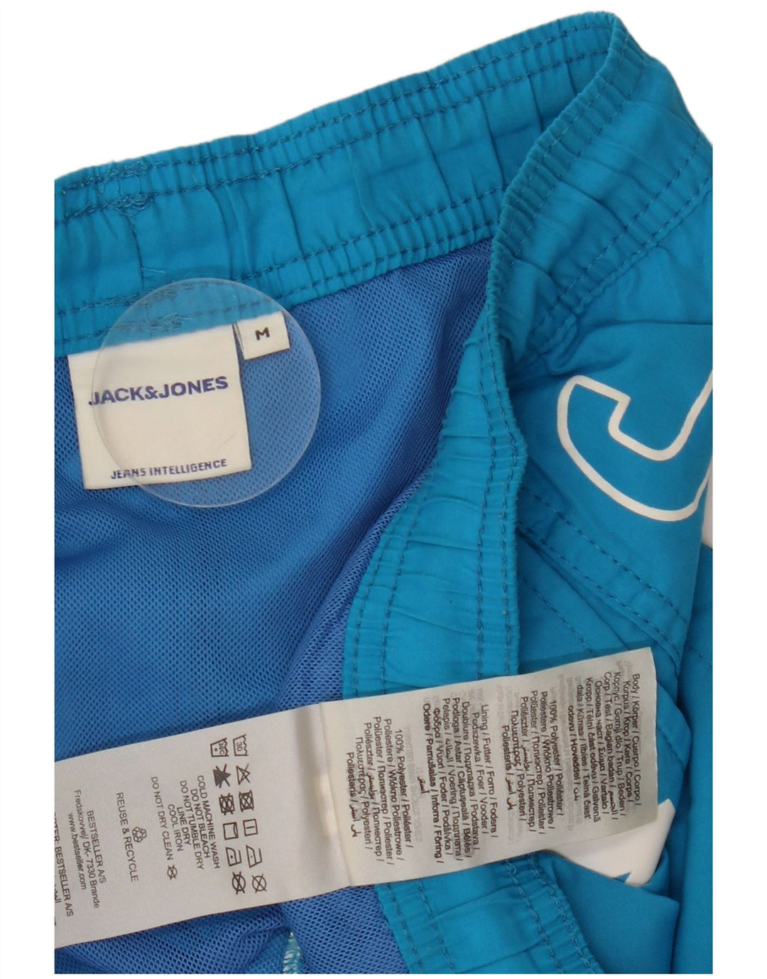 JACK & JONES Pantaloncini da bagno con grafica da uomo Poliestere blu medio