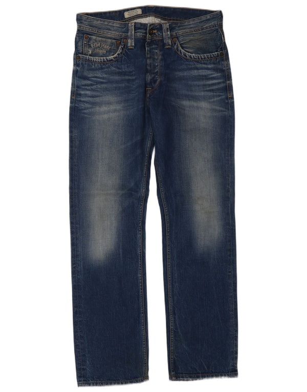 PEPE Jeans Mens Regular Fit Straight Jeans W33 L32 Blue Cotton